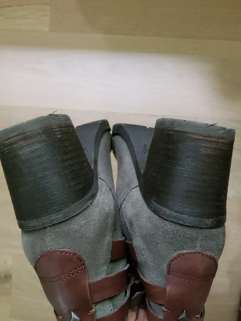 Sam Edelman Heeled Boots 7 1/2 Ankle Booties Grey